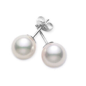 Renaissance Collection Freshwater Pearl Studs White Gold Over Sterling Silver